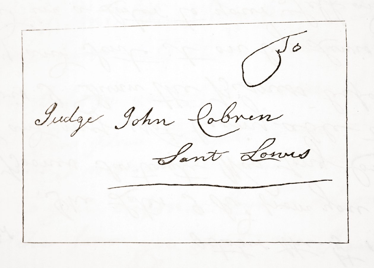 Daniel Boone levele John Cobren bírónak, eredeti dátuma 1809. október 5. (lásd még: 619584) alkotó: English School