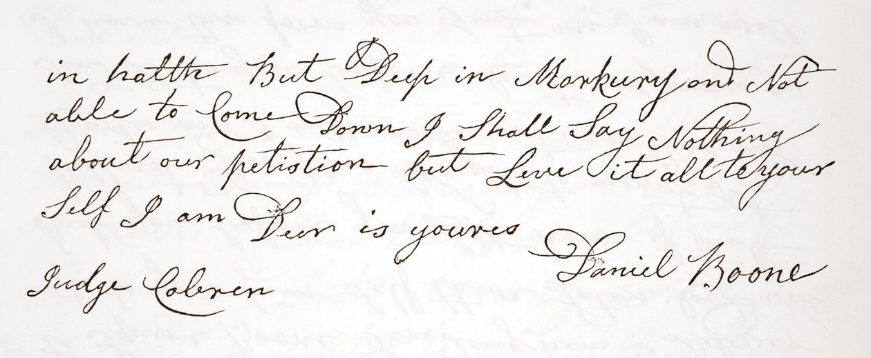 Daniel Boone levele John Cobren bírónak, eredeti dátuma 1809. október 5. (lásd még: 619583) alkotó: English School