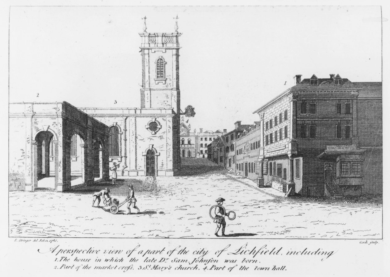 Lichfield, Dr. Johnson szülőhelye (metszet) alkotó: English School