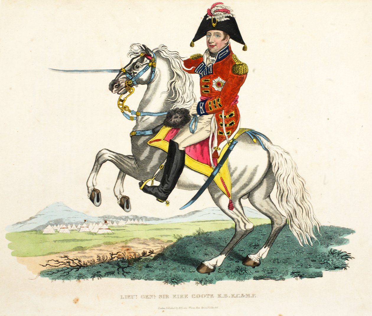 Sir Eire Coote tábornok KB, KC és MP, pub. Richard Evans, engr Romney, illusztráció a Waterloo-i csata történetéről, William Mudford, 1816 alkotó: English School