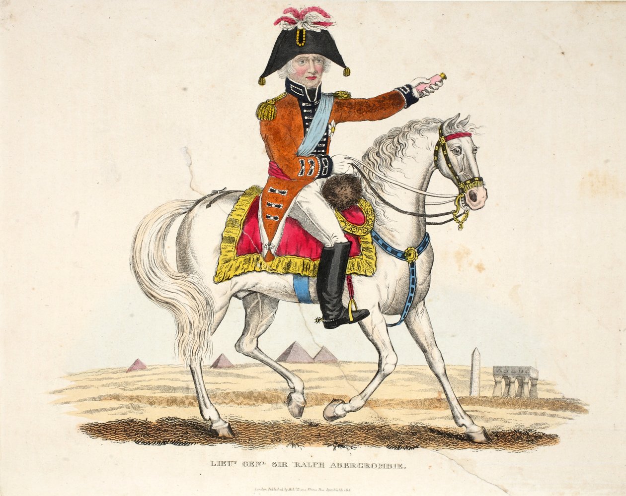 Sir Ralph Abercrombie altábornagy, Richard Evans kocsmája, Romney metszet, illusztráció a Waterloo-i csata történetéről, William Mudford, 1816 alkotó: English School