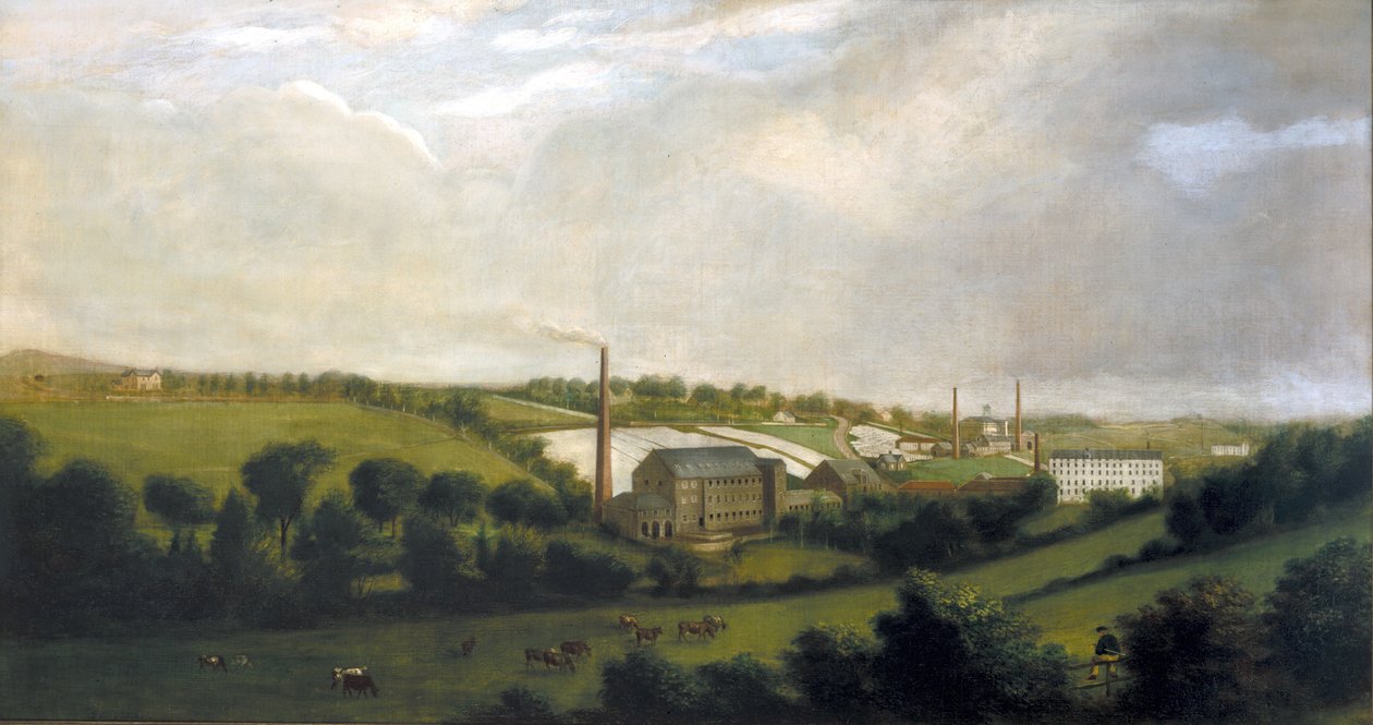 Vászonmalom Chapelizodban, Lucan közelében, Dublin, Írország, 1840 körül alkotó: English School