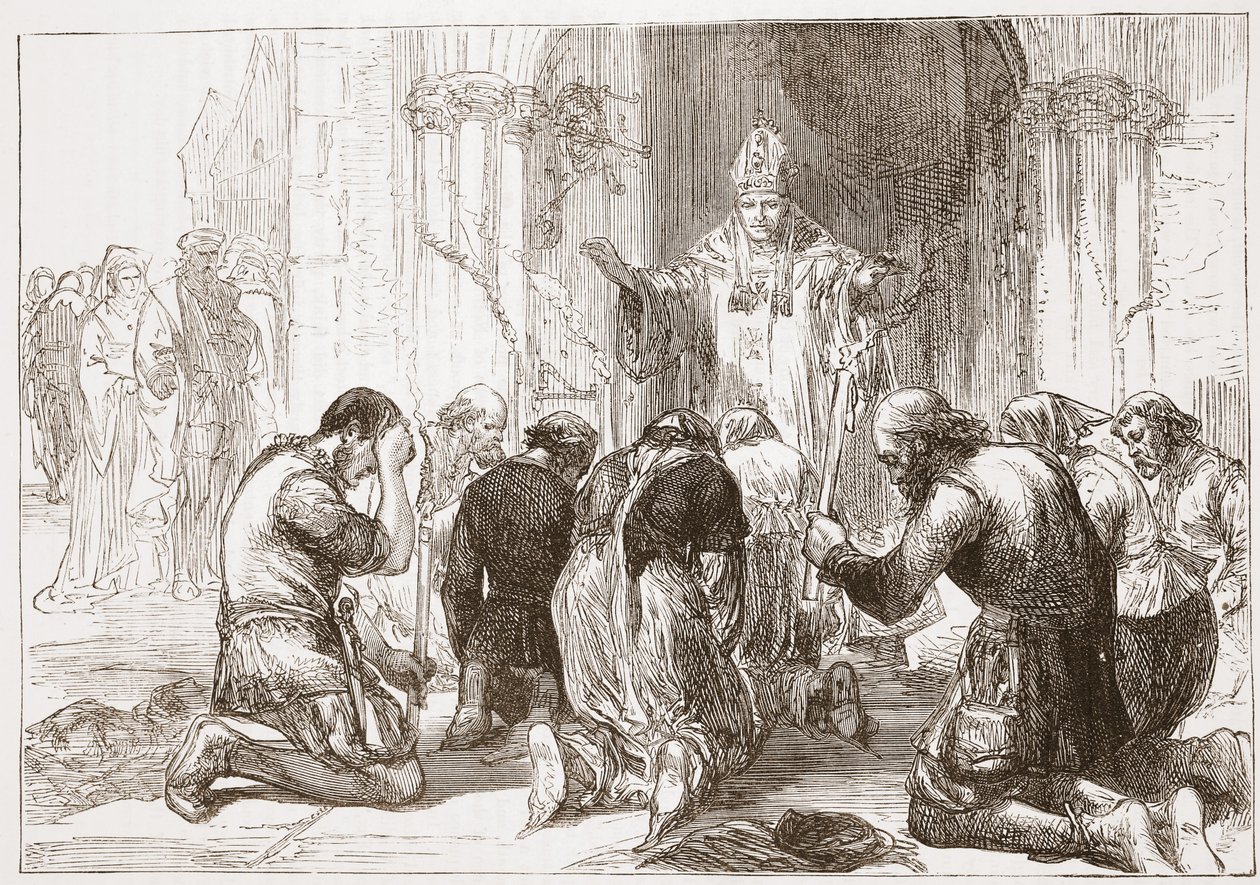 Lollardok, akik megtagadják a hitüket, illusztráció: James Aitken Wylie (1808-1890), The History of Protestantism, pub. 1878 alkotó: English School