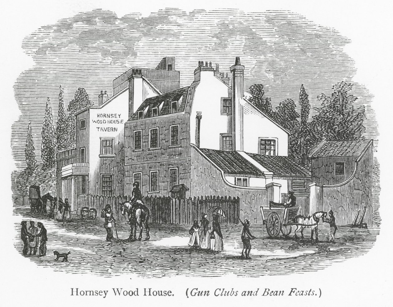 Londoni klubok: Hornsey Wood House (metszet) alkotó: English School