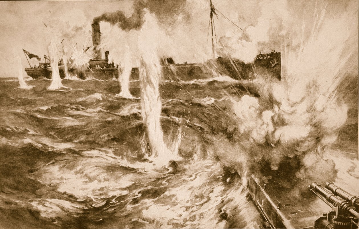 A londoni Collier Wandle sikeresen becsapott egy német tengeralattjárót az Északi-tengeren 1916. április 29-én, 1914-1919 alkotó: English School