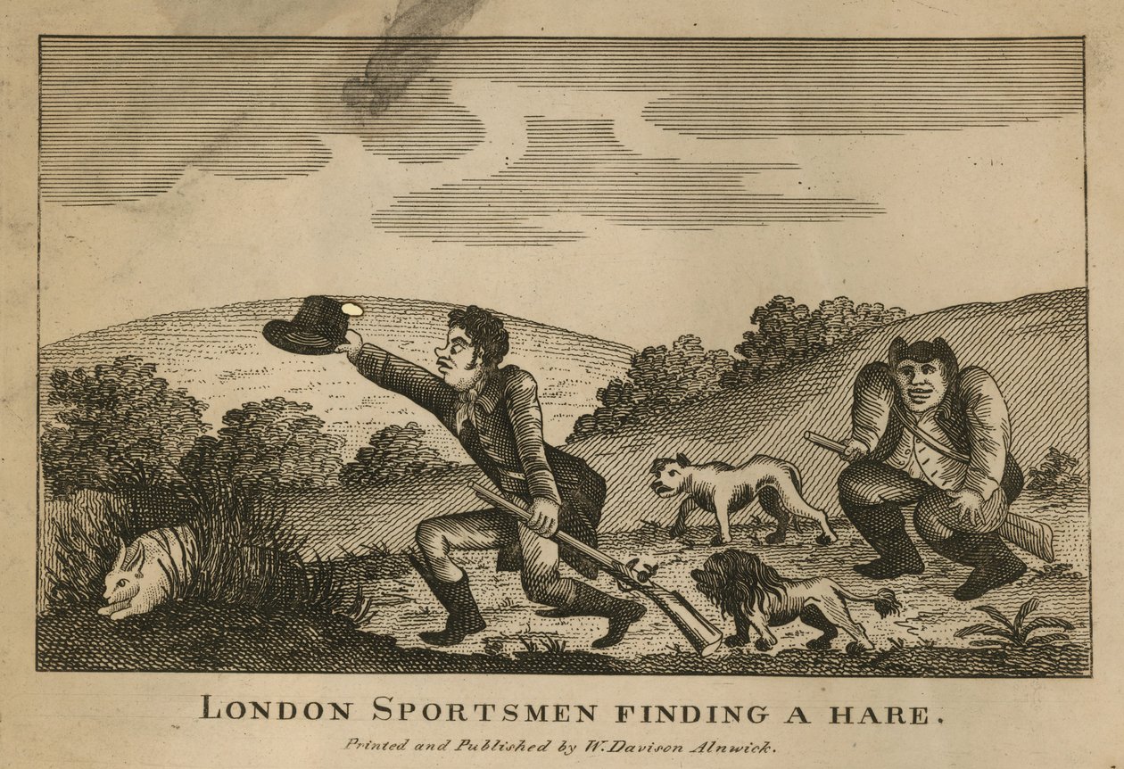 Londoni sportolók nyulat találnak (metszet) alkotó: English School