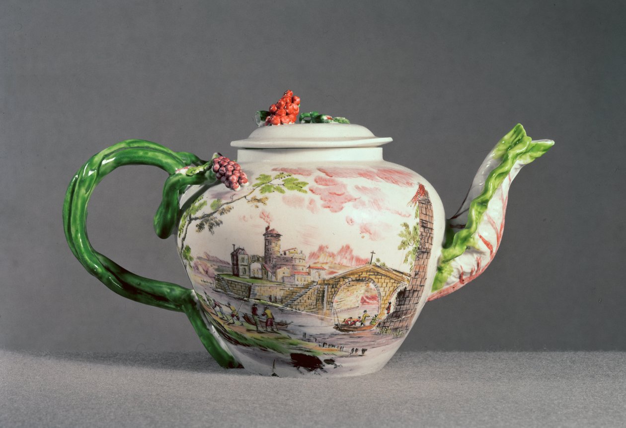 Longton Hall teáskanna, 1755 körül (porcelán) alkotó: English School