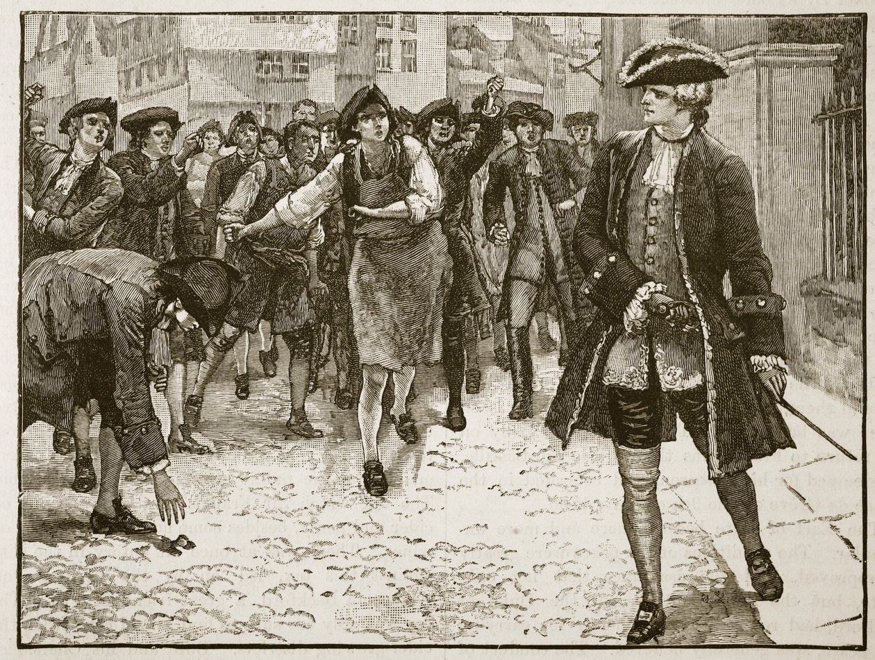 Lord Bute és a londoniak, 1763, illusztráció a Cassells Illustrated History of Englandből (szépia fotó) alkotó: English School