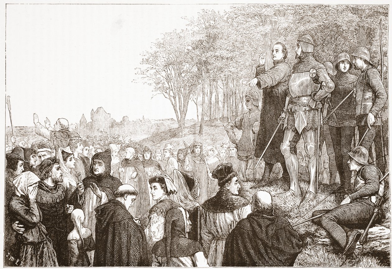 Lord Cobham egy lollardi prédikációban, illusztráció: James Aitken Wylie (1808-1890) A protestantizmus története című könyvéből, pub. 1878 alkotó: English School