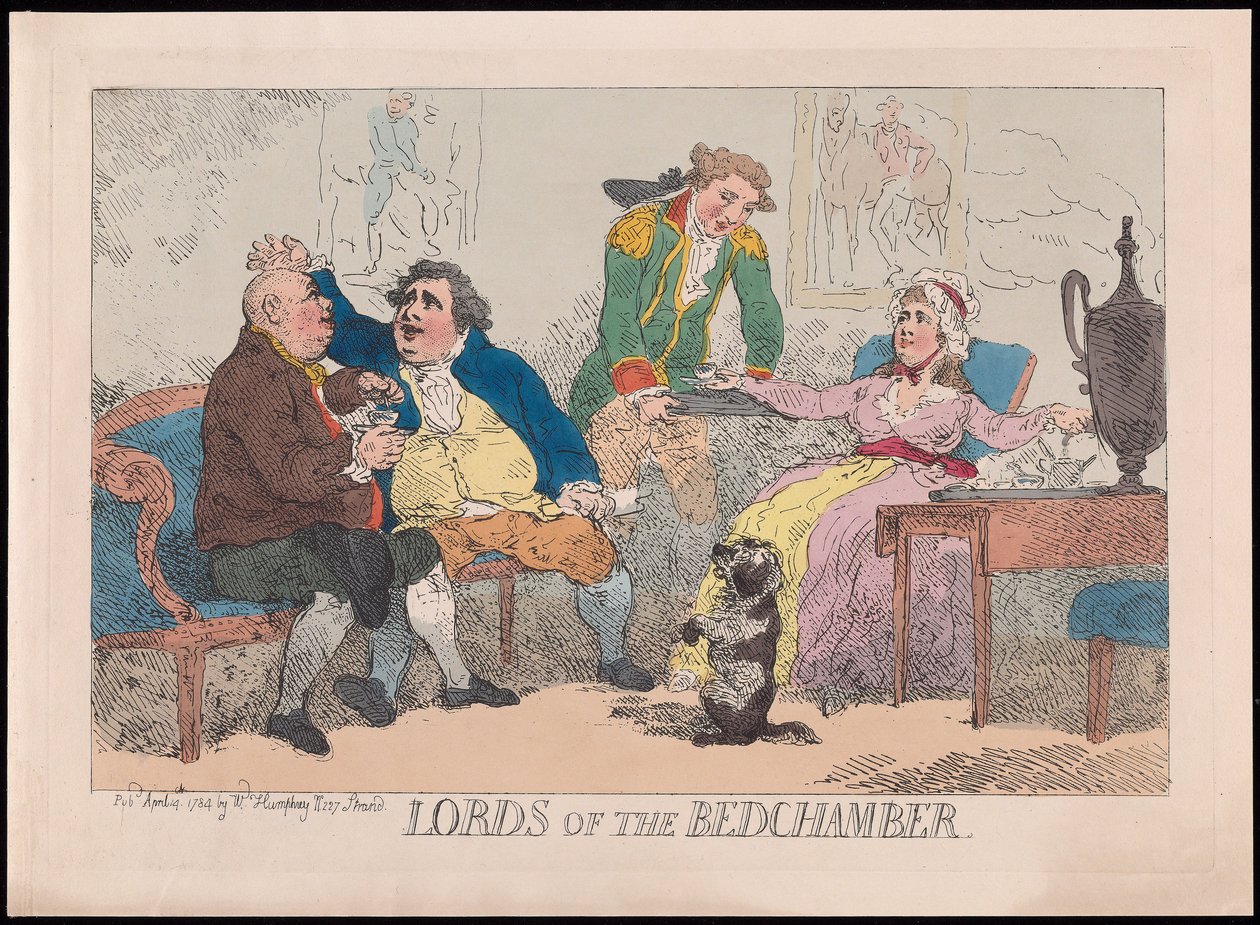 Lords of the Hálószoba, kocsma. 1784 (kézzel színezett metszet) alkotó: English School