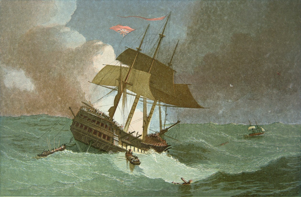 A „Kent” kelet-indiai elvesztése, 1825 körül (színes litó) alkotó: English School