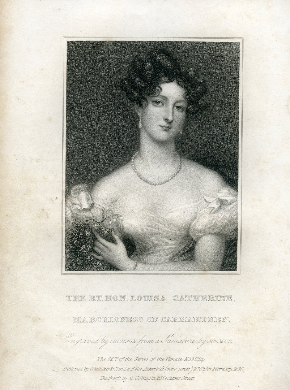 Louisa Catherine Osborne, Leeds hercegnője, amikor Carmarthen márciusiasa, 1830 alkotó: English School
