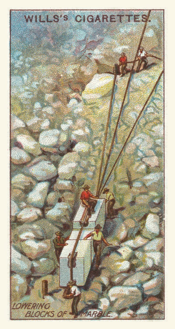 Márványtömbök leengedése (chromolitho) alkotó: English School