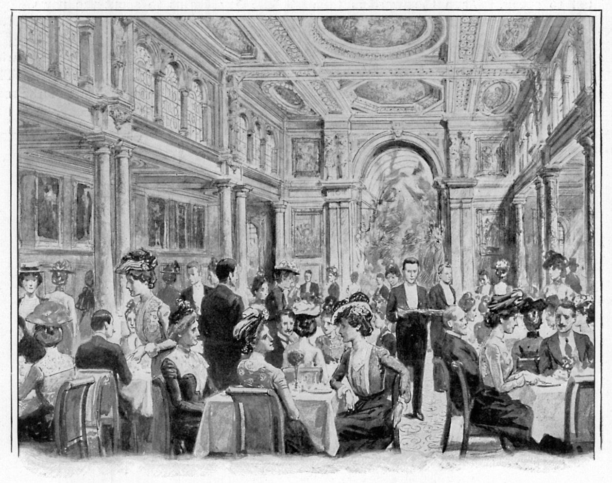 Ebéd az Empress Clubban (litho) alkotó: English School