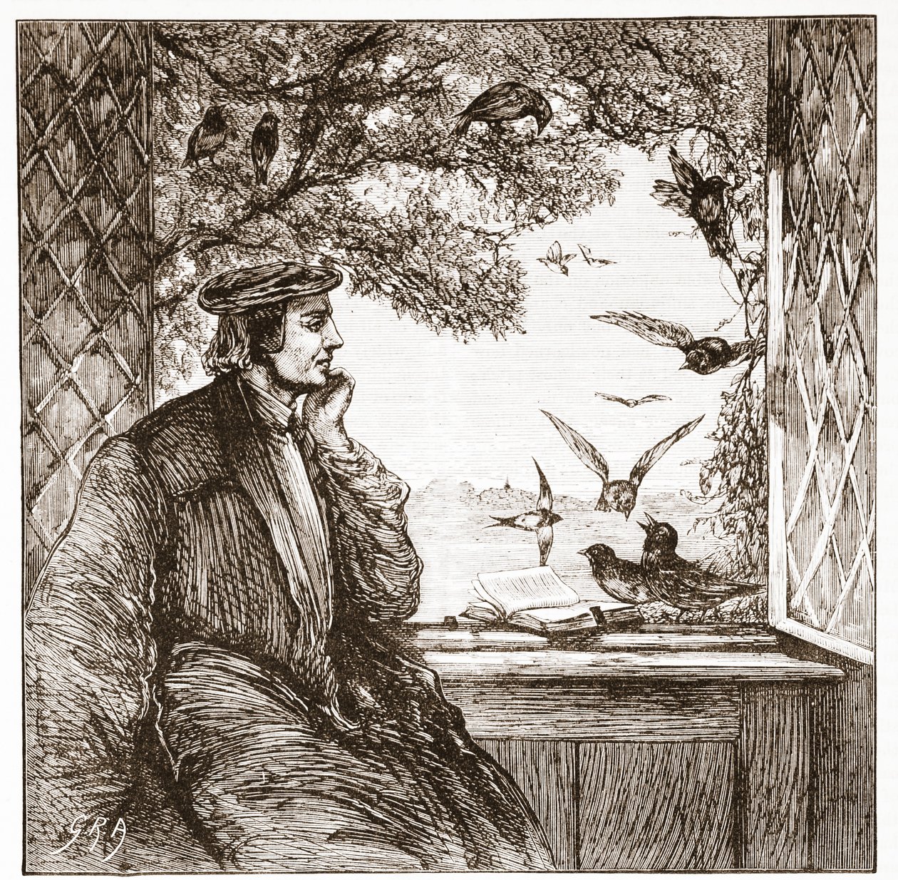 Luther a Coburg-kastélynál: a dögök diétája, illusztráció: James Aitken Wylie (1808-1890) A protestantizmus története című könyvéből, pub. 1878 alkotó: English School