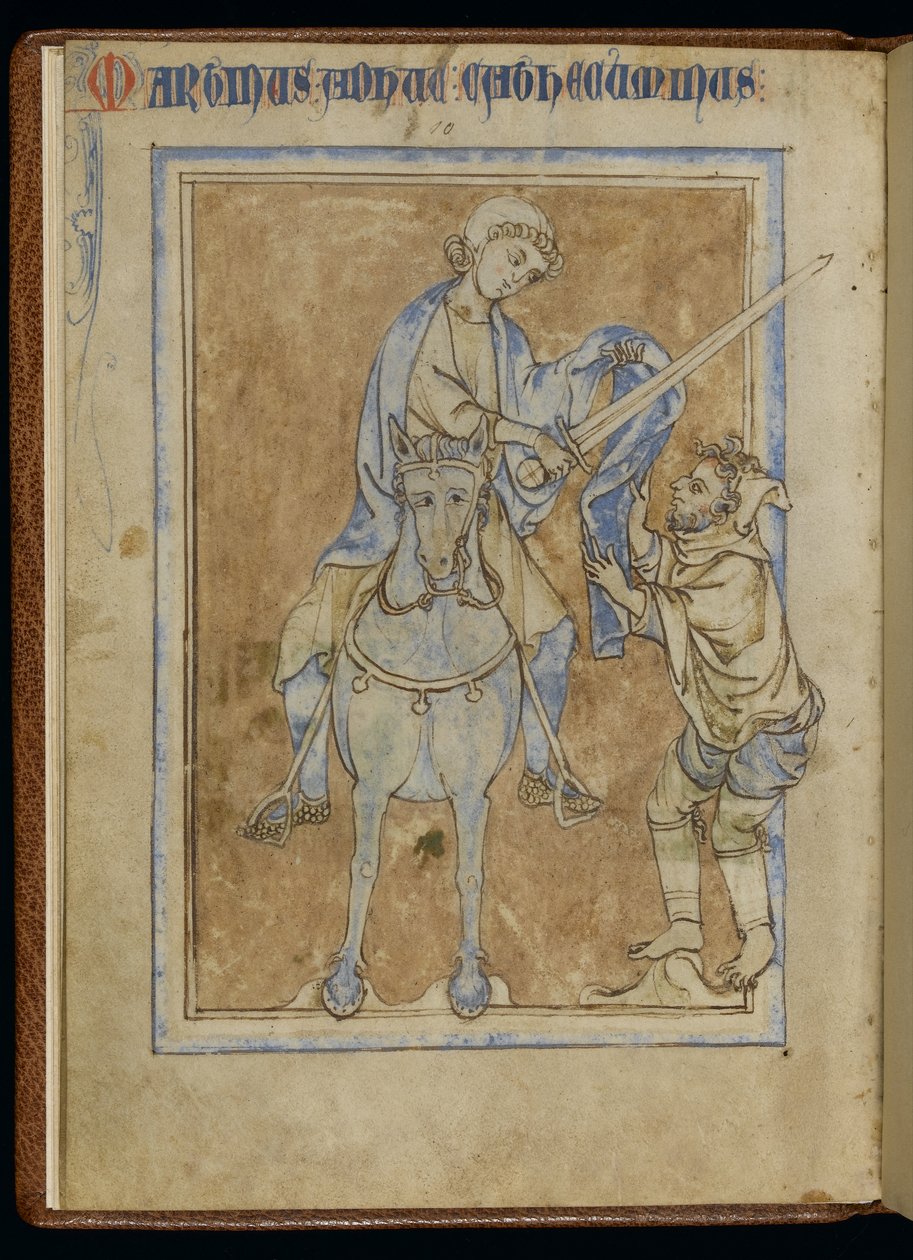MS 370, Szent Márton és a koldus, megvilágított kéziratból (toll, tinta és tempera pergamen) alkotó: English School