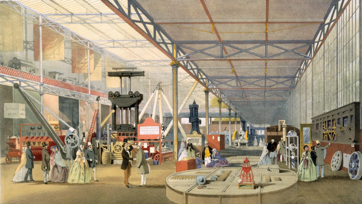 Machinery, Dickinsons Comprehensive Pictures of the Great Exhibition of 1851, 1854-ben megjelent, színes litográfia alkotó: English School