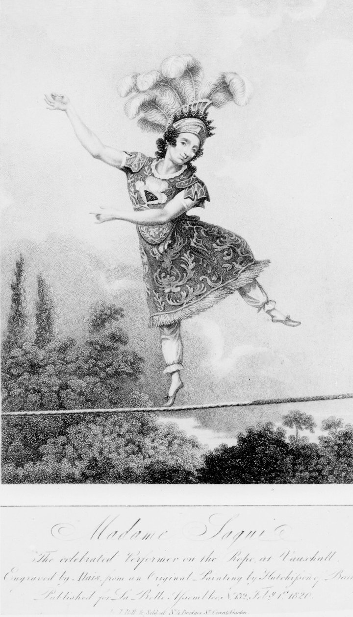 Madame Saqui, a londoni Vauxhall Gardens ünnepelt előadója alkotó: English School