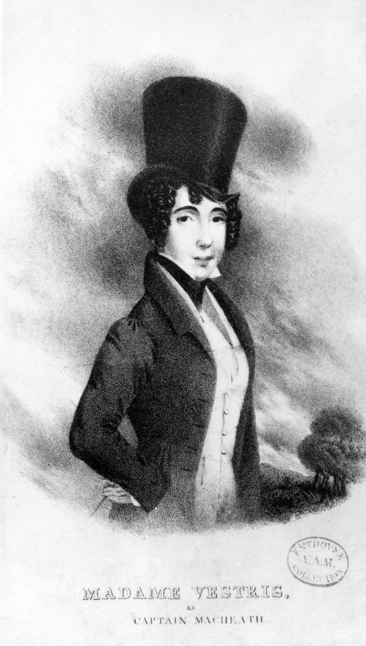 Madame Vestris mint MacHeath kapitány, 1833 alkotó: English School