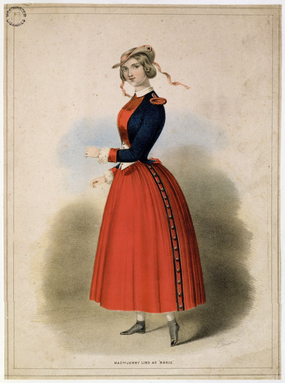 Mademoiselle Jenny Lind (1820-87) mint Marie, 1847 körül alkotó: English School