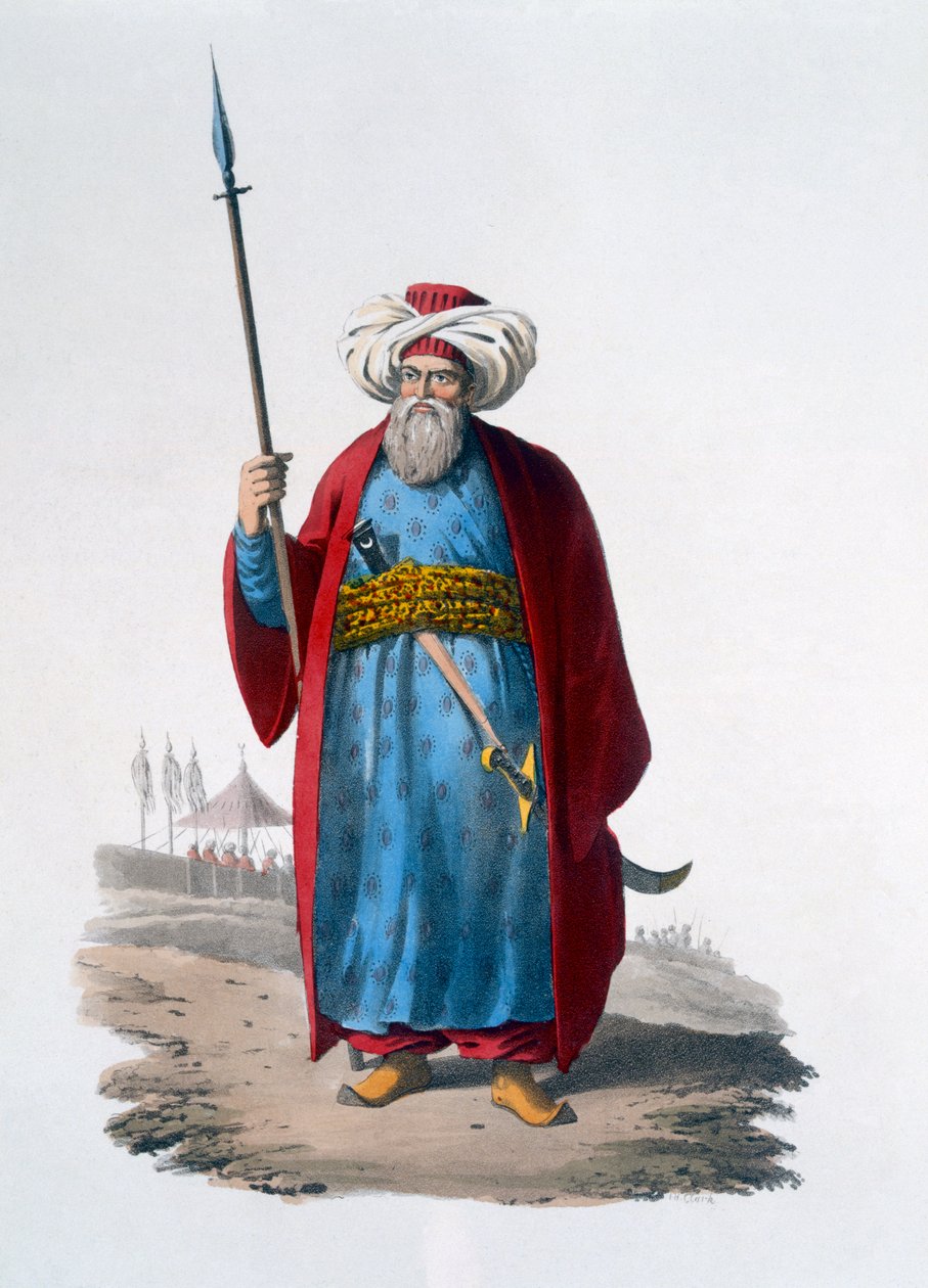Mameluk tiszt, 1818 (színes akvatinta) alkotó: English School