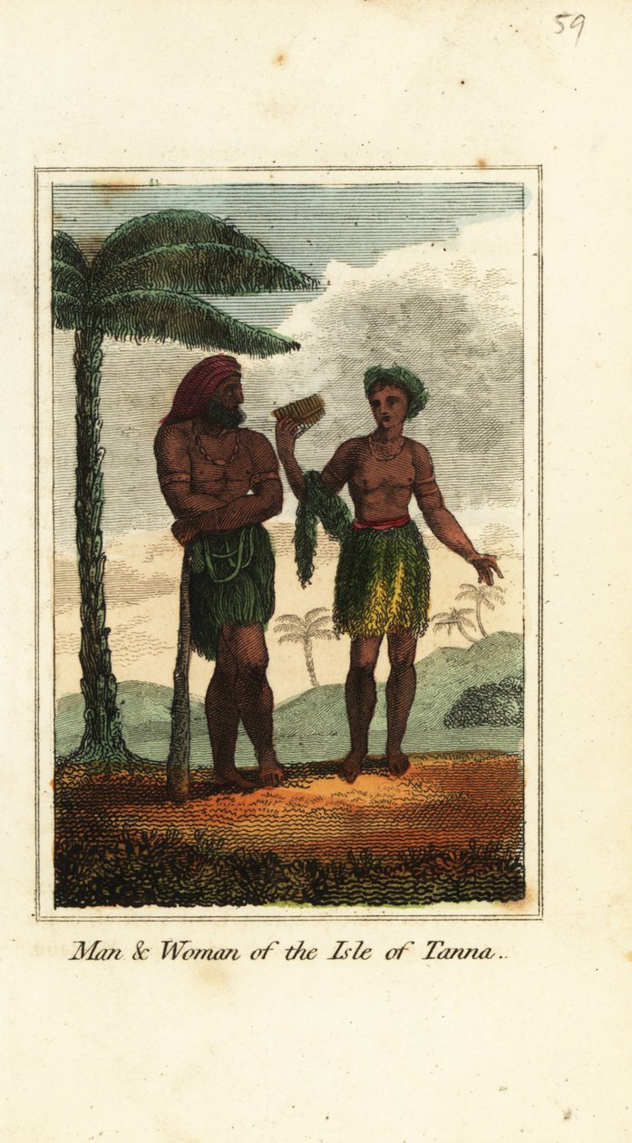 Férfi és nő a vanuatui Tanna-szigetről alkotó: English School