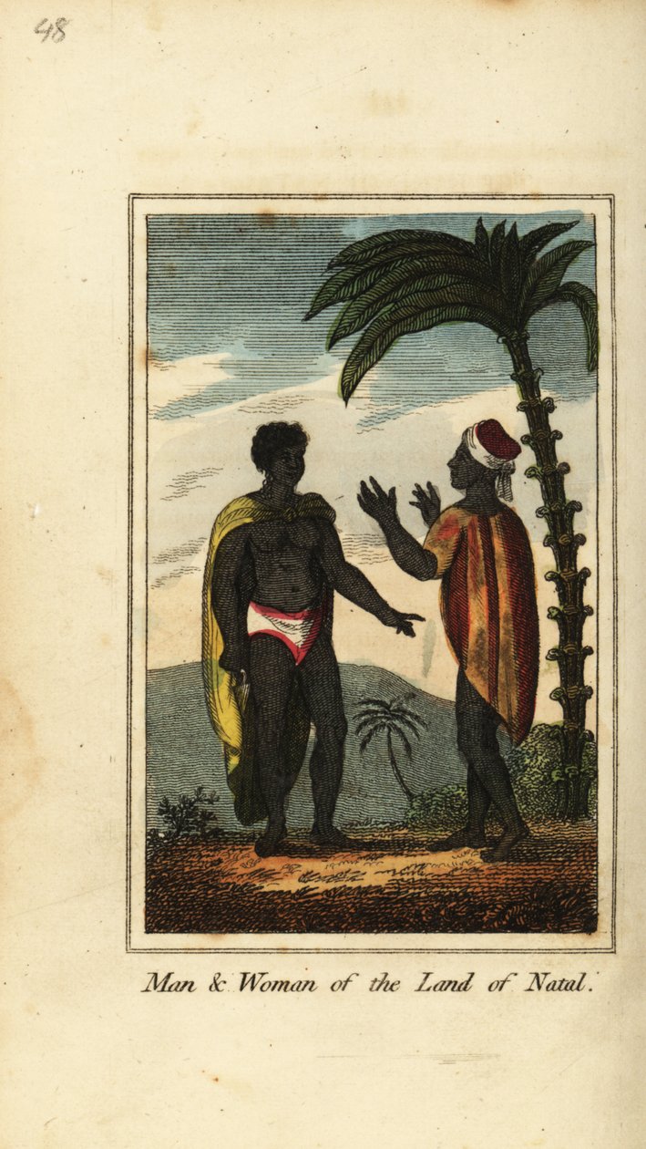 Férfi és nő Natal tartományból, Dél-Afrikából alkotó: English School