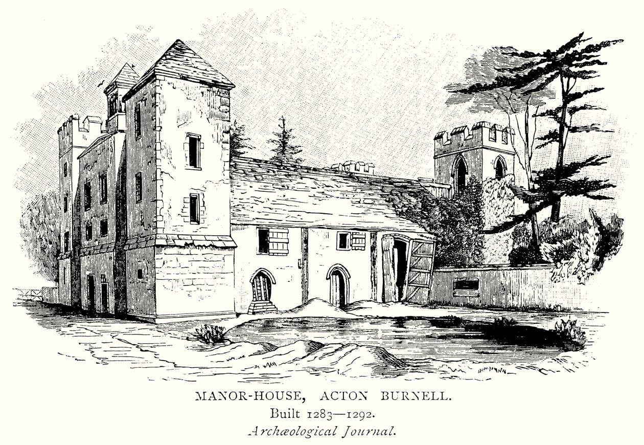 Manor-House, Acton Burnell (metszet) alkotó: English School
