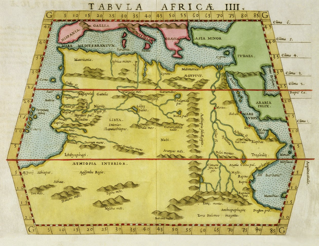 Észak-Afrika térképe, 1580 körül alkotó: English School