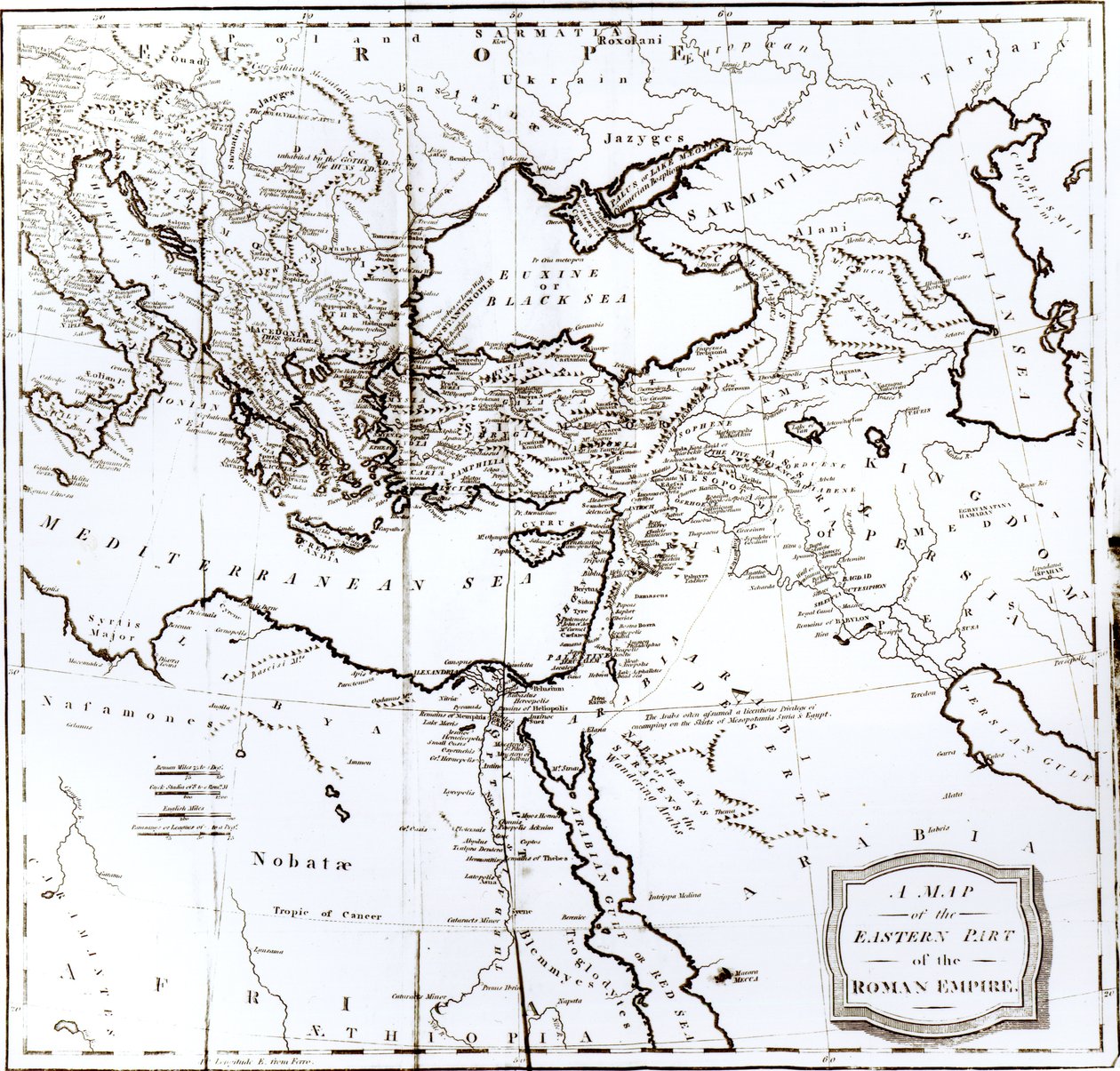 A Római Birodalom keleti részének térképe, „A római birodalom hanyatlásának és bukásának története”, 6. kötet, Edward Gibbon, 1808 alkotó: English School