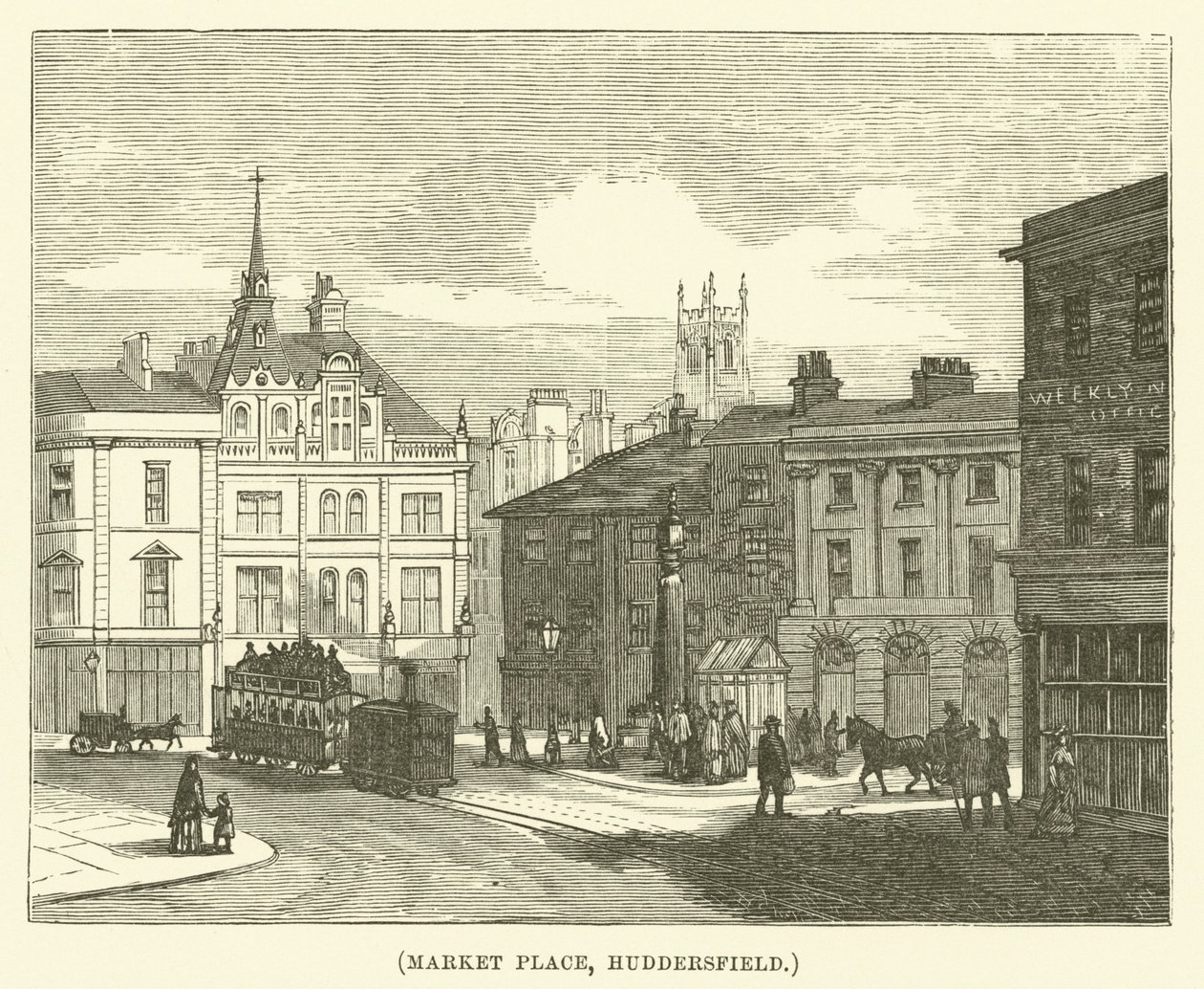Piactér, Huddersfield (metszet) alkotó: English School