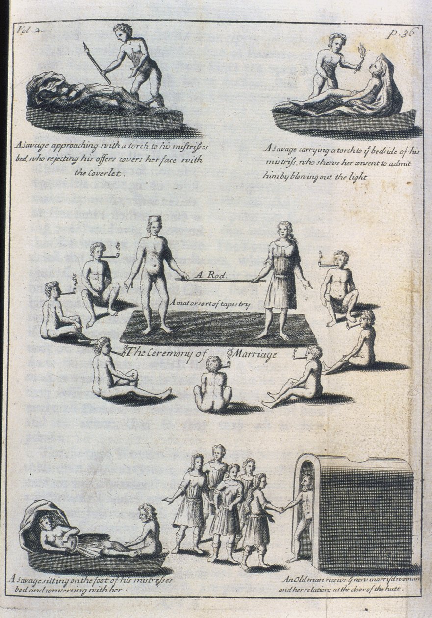 Házassági szokások, 1703 (metszet alkotó: English School