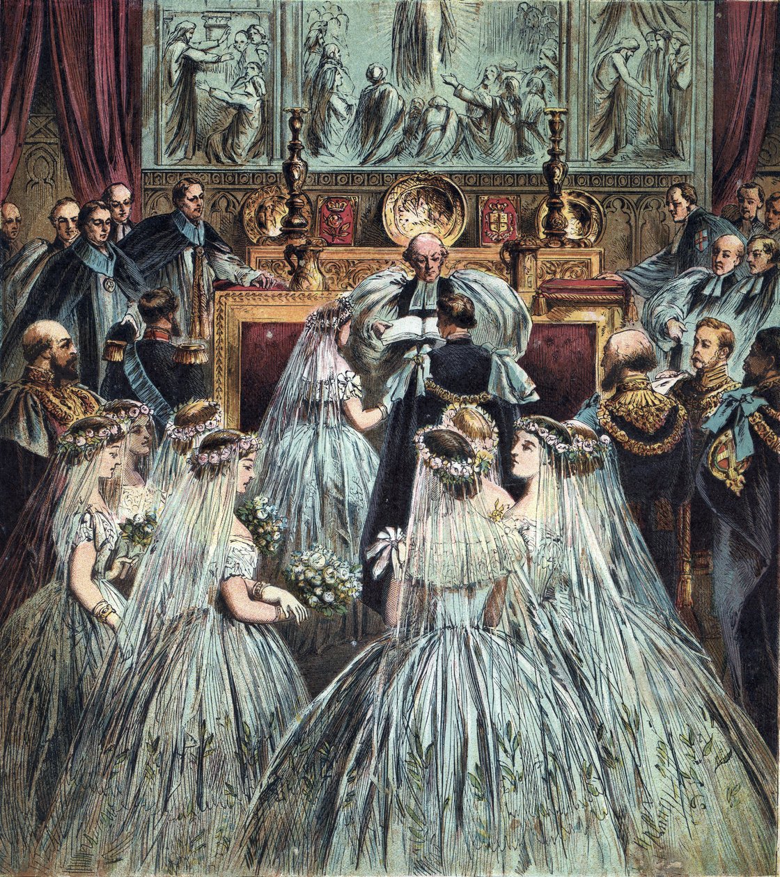 A walesi herceg (aki VII. Edward angol király lett) házassága (1841-1910) Dán Alexandrával (Alexandra Caroline Marie Charlotte Louise Julie Schleswig-Holstein-Sonderburg-Glucksbourgból (Schleswig Holstein Sonderburg Glucksbourg) (18444) alkotó: English School