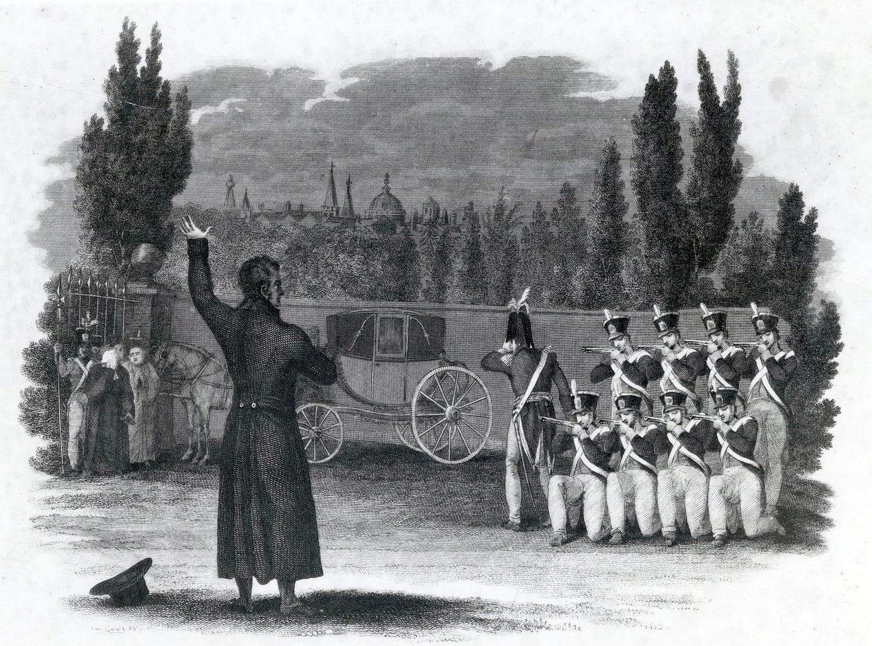 Ney marsall lelőtte magát, kiadta a parancsot, Thomas Kelly 1816-ban alkotó: English School