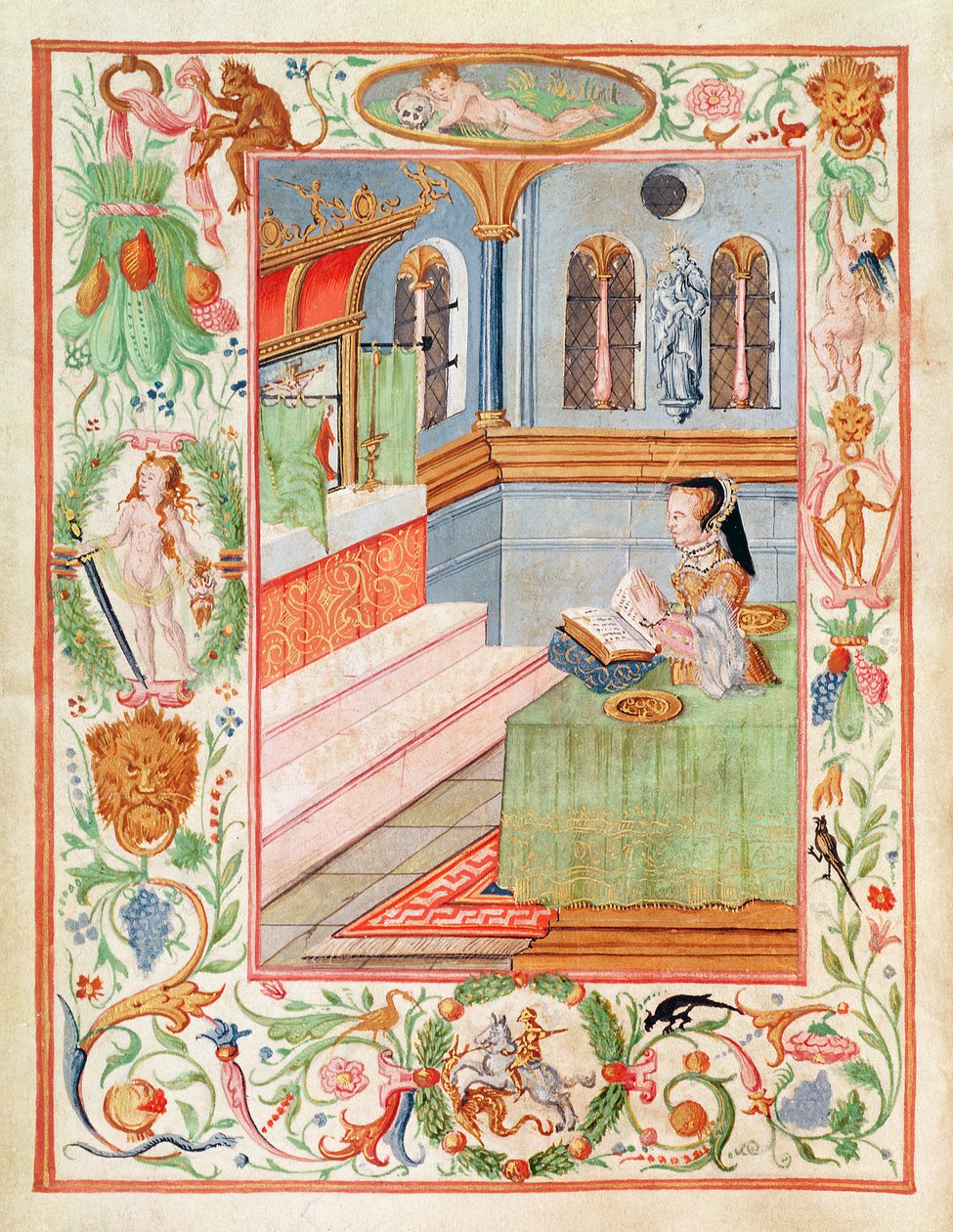 Mária-áldó görcsgyűrűk (pigment a pergamen) alkotó: English School