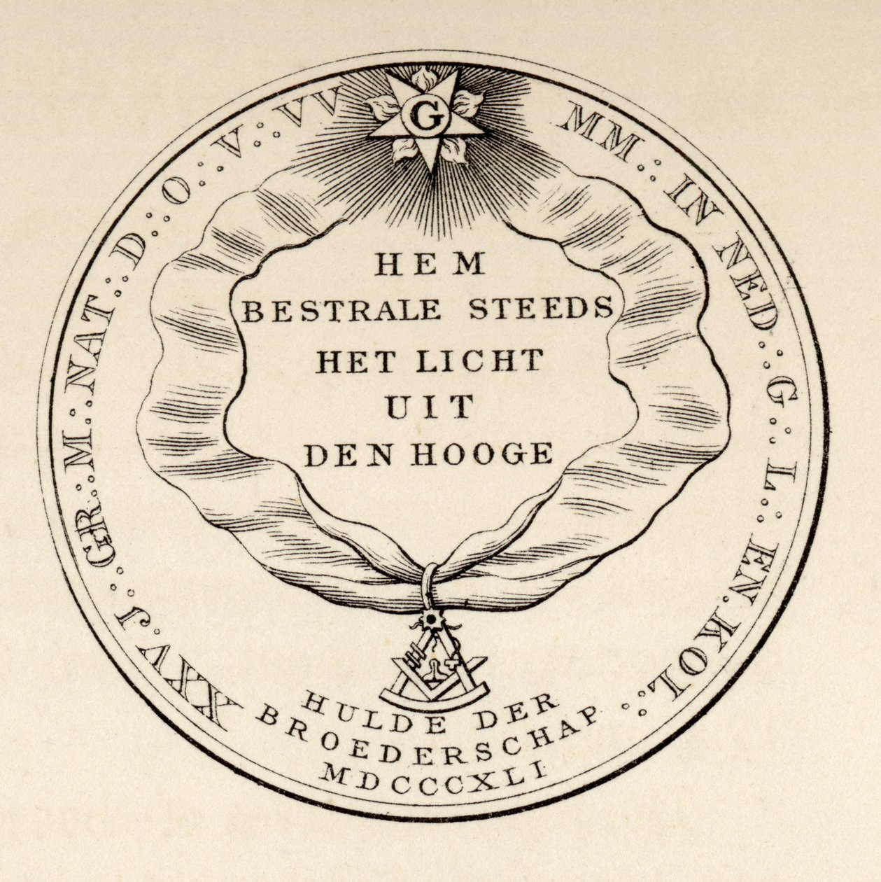 Szabadkőműves pecsét, 1841, „The History of Freemasonry, III. kötet”, Thomas C. Jack, London, 1883 alkotó: English School