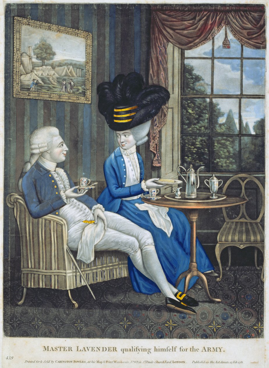 Levendula mester kvalifikálja magát a hadseregbe, kocsma. Carington Bowles (fl.1744-93), 1781 (mezzotinta metszet) alkotó: English School