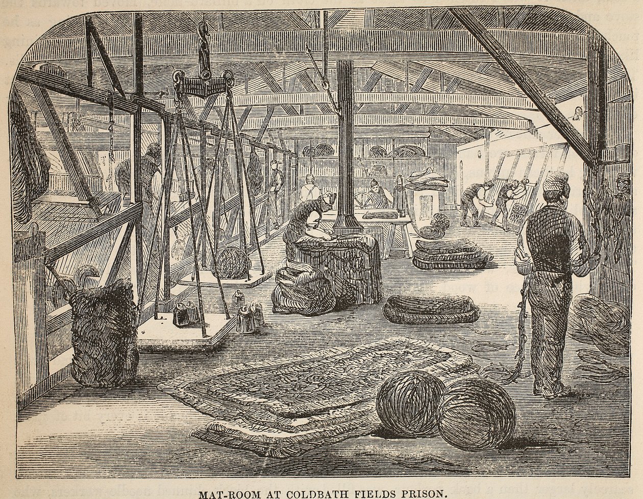 Mat-room a Coldbath Fields Prisonban, illusztráció a The Criminal Prisons of Londonból és jelenetek a börtönéletből Henry Mayhew és John Binny, pub. 1862 alkotó: English School