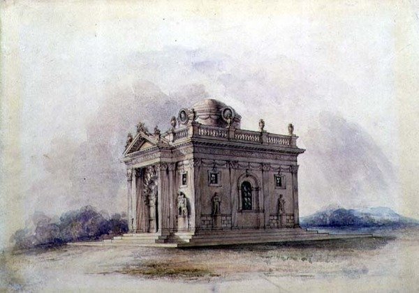 Mausoleum terv, 1825 körül (akvarell, papír) alkotó: English School