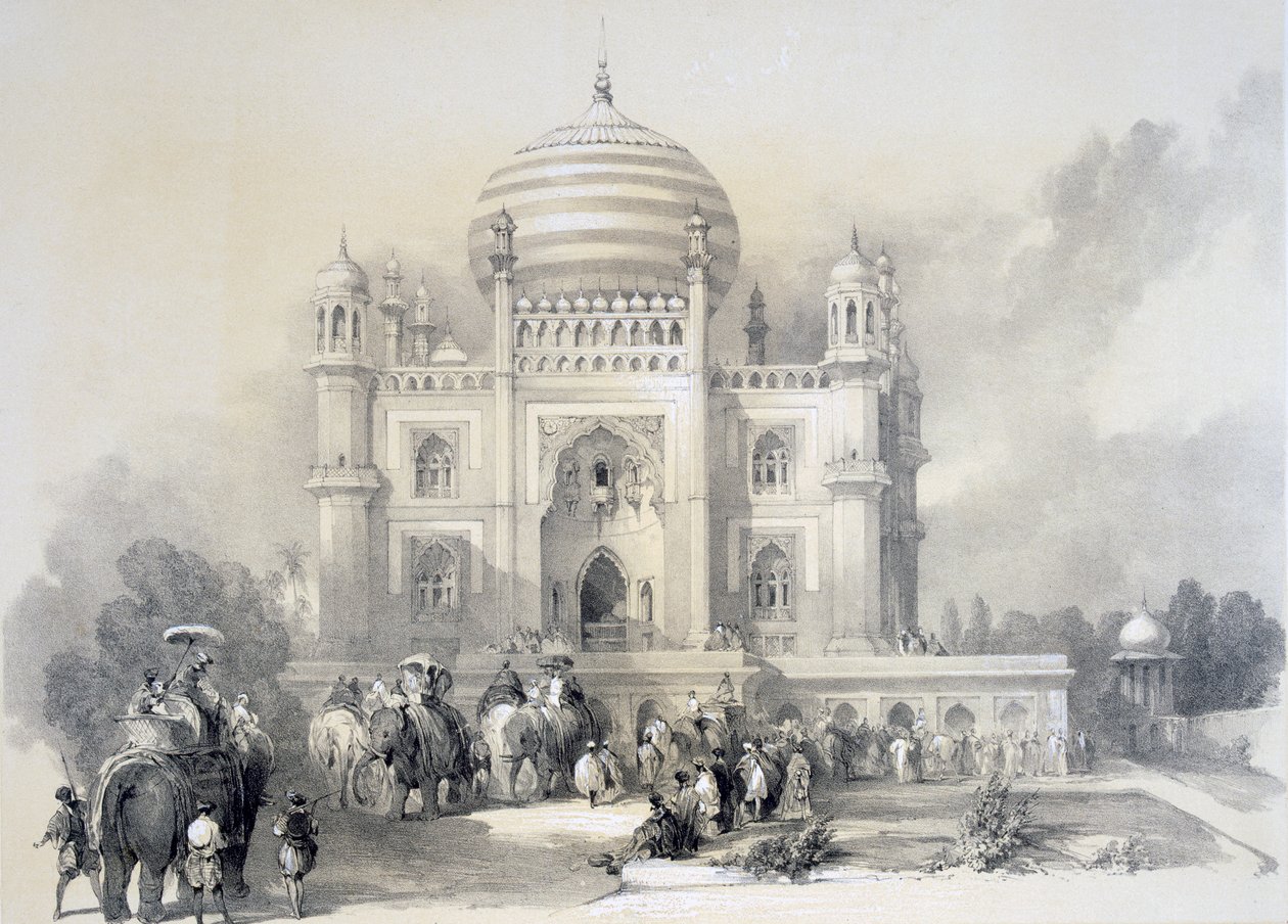 Jufhir Junge mauzóleuma, Delhi, a Keleti portfólióból: Horace H. Wilson festői illusztrációi India tájáról és építészetéről, megjelent 1841 alkotó: English School