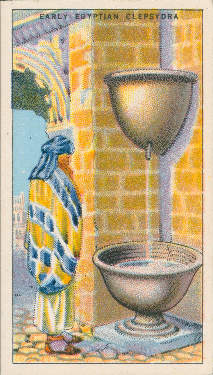 Az idő mérése: Clepsydra (színes litográfia) alkotó: English School