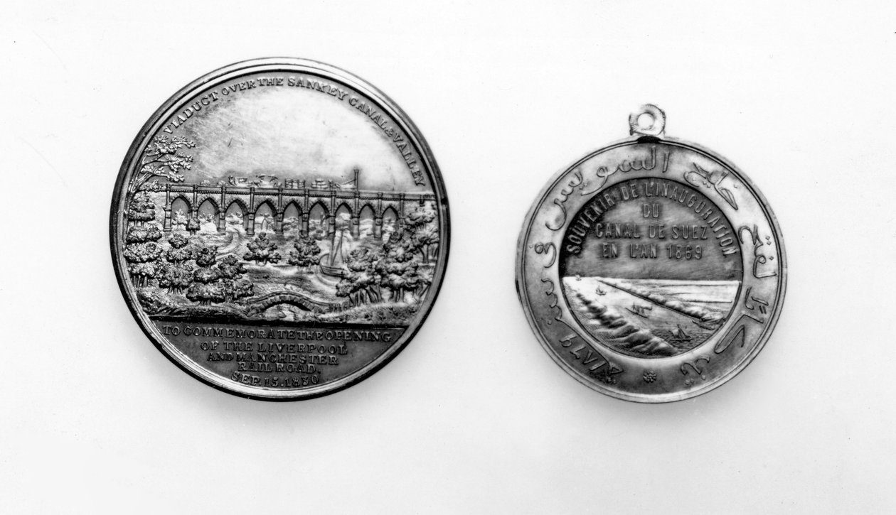 Érem a liverpooli és manchesteri vasút megnyitásának emlékére, 1830 (fémmunkák) alkotó: English School