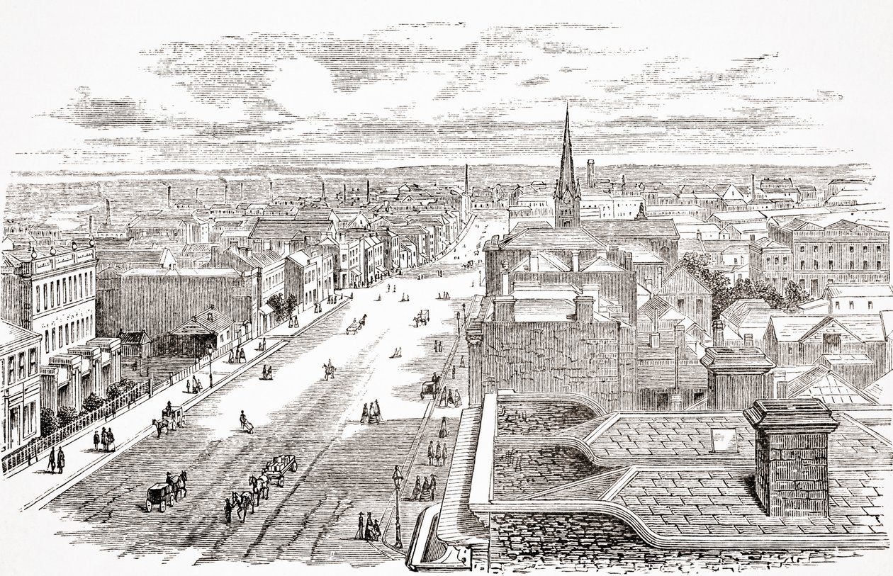 Melbourne, Ausztrália, Thomas Milner tiszteletes The Gallery of Geography című könyvéből, 1880 körül megjelent alkotó: English School