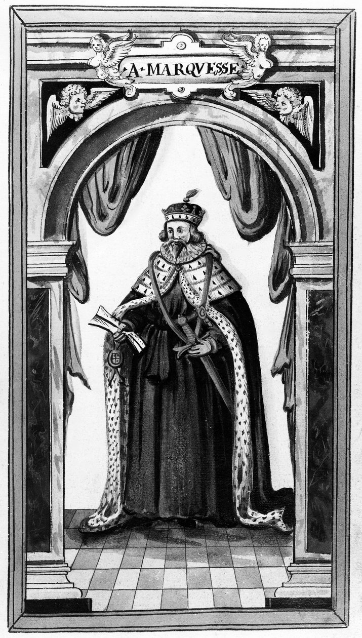 A Harisnyakötő rend tagja, valamint I. és II. Károly királyi és értékes szolgája, Sir Edward Walker Walkers Arms of Nobility című sorozatából, 17. század (mezzotint) alkotó: English School