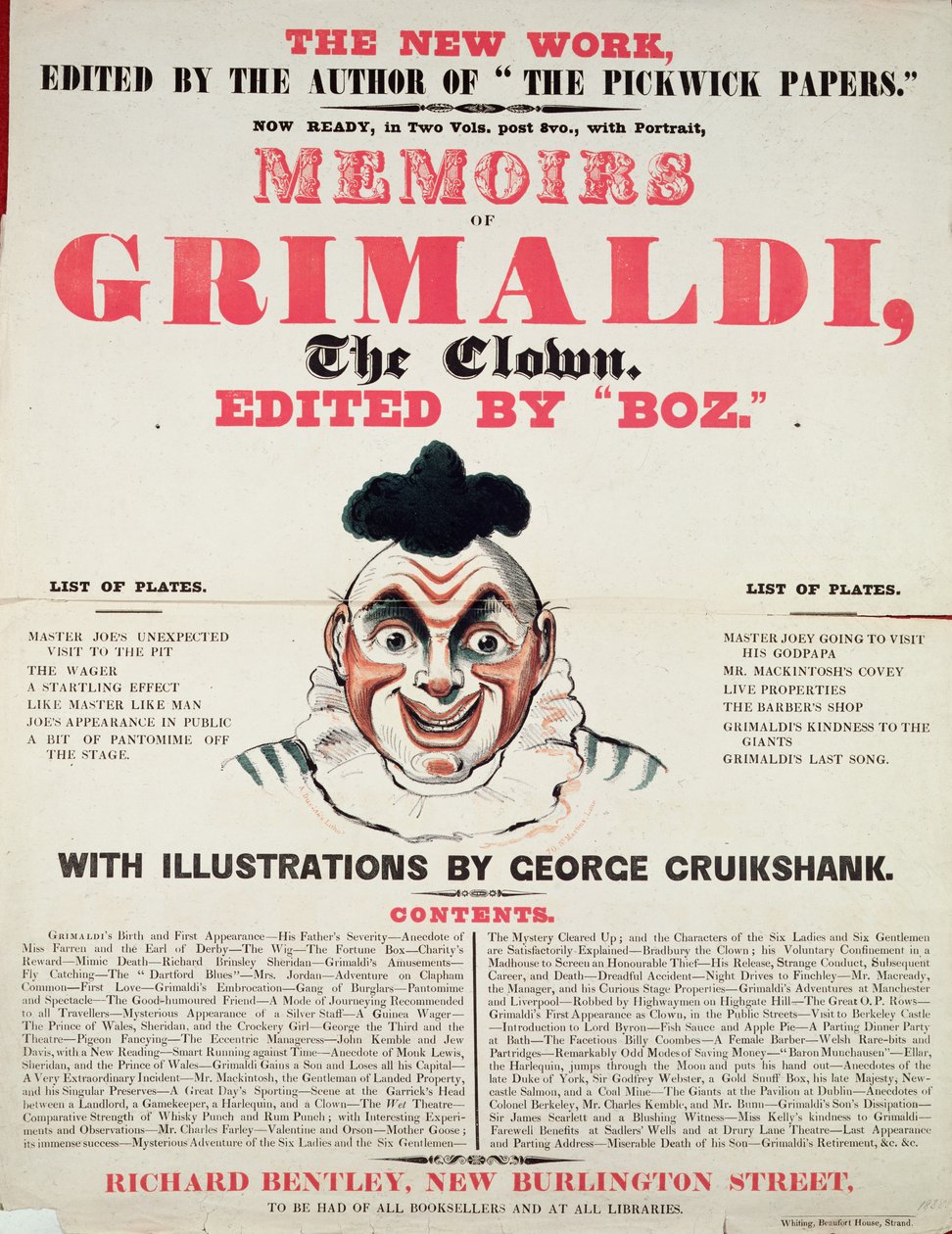 Grimaldi, a bohóc emlékiratai, George Cruikshank illusztrációival, 1888. alkotó: English School