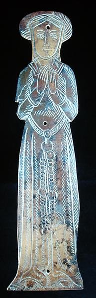 Emlékréz középosztálybeli hölgy alakjában, 1520 körül (réz) alkotó: English School