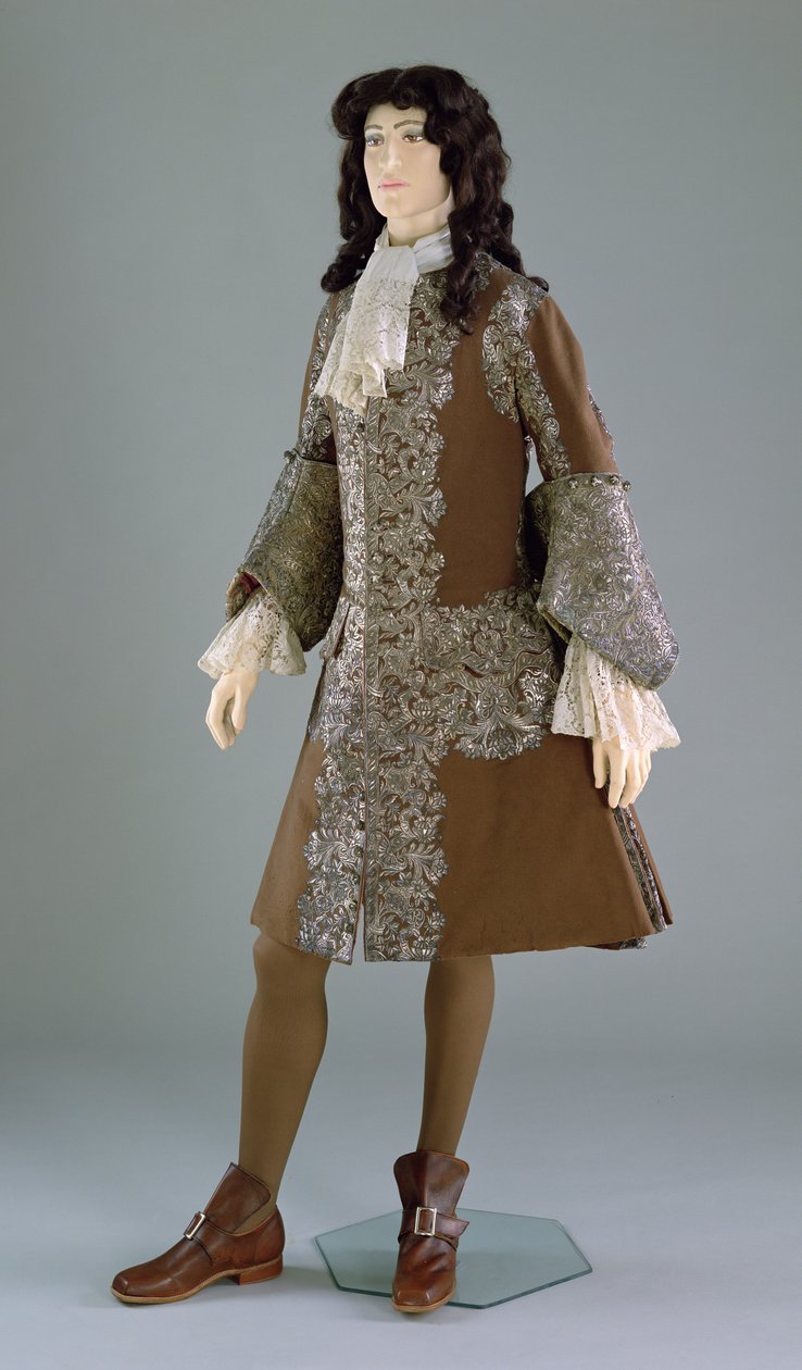 Férfi kabát, 1720-as évek (hímzett West Country széles vászon) alkotó: English School