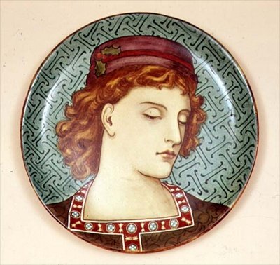 Egy amatőr művész által festett Minton edény, 1880 körül alkotó: English School