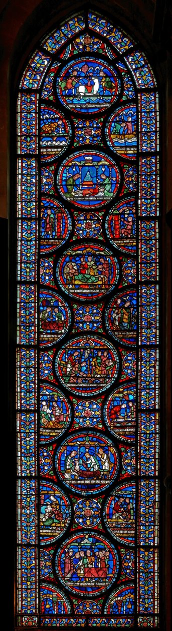 John Roxborough és Henry Beche történetét ábrázoló Miracle Window alkotó: English School