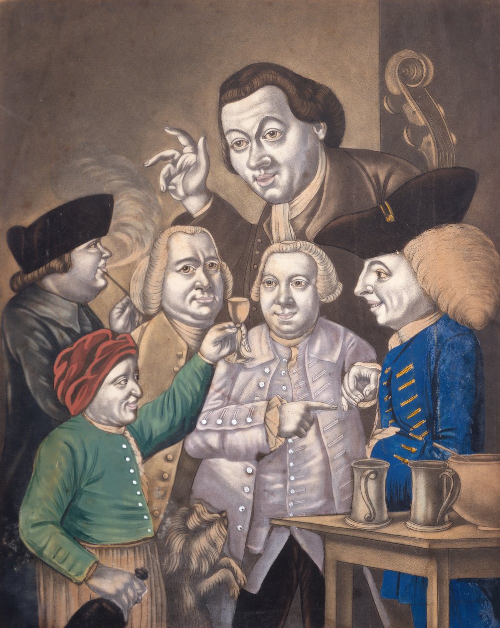 Mirth and Friendship, 1770 körül (kézzel színezett mezzotint) alkotó: English School